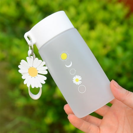 

3Pcs Water Bottle 500ml Frosted Travel Tea Cup Plastic Portable Flower