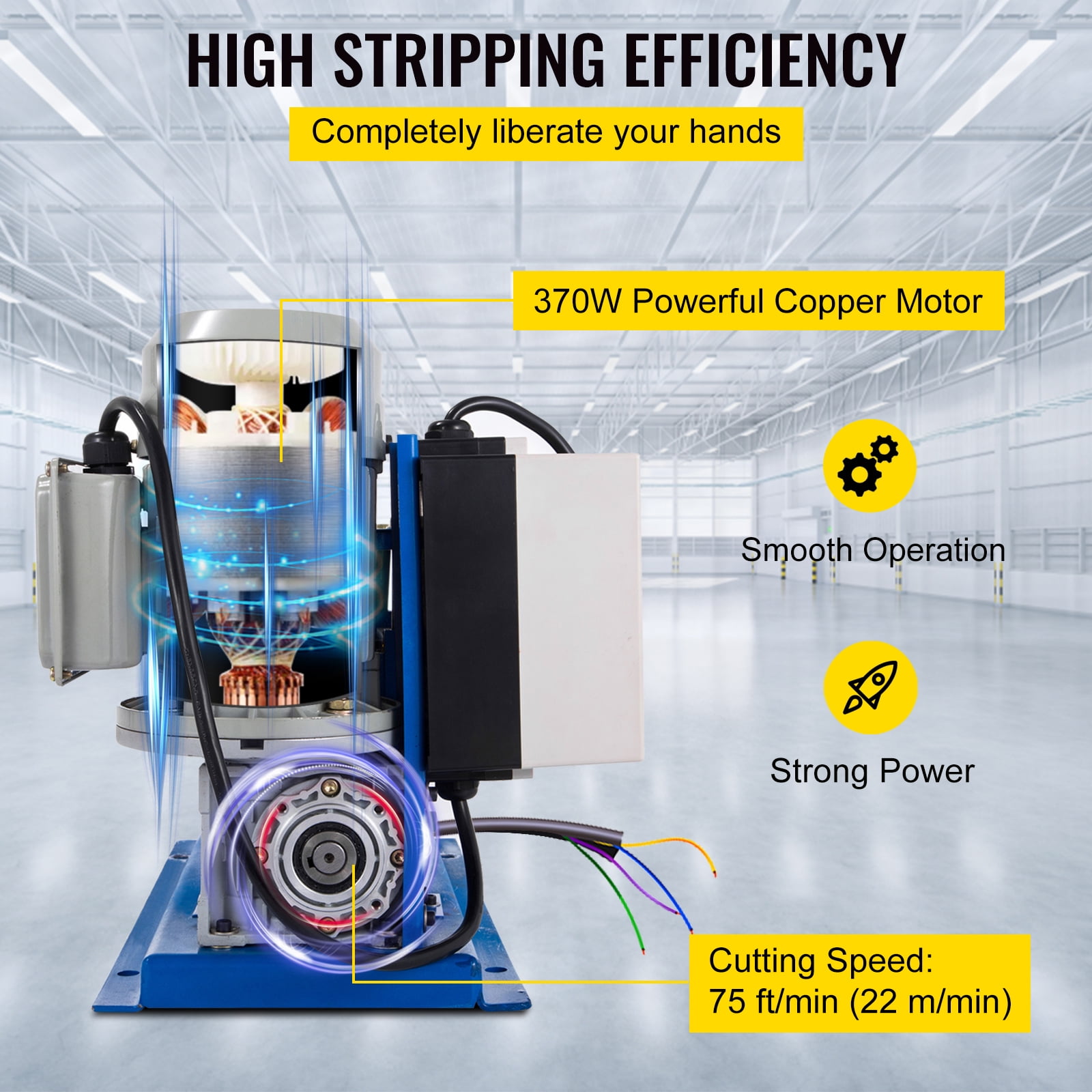 KFFKFF 0.06 inch -1.5 inch,Portable Cable Wire Stripper Machine 11 Channels 10 Blades