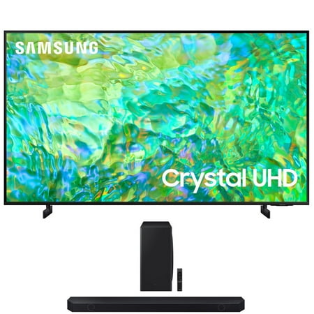 Samsung UN55CU8000 55 inch Crystal UHD 4K Smart TV (2023) Bundle with Q-series 5.1.2 ch. Wireless Dolby ATMOS Soundbar w/ Q-Symphony, HW-Q800C
