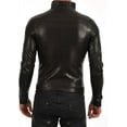 thumbnail image 2 of Men's Genuine Lambskin Leather Jacket Motorcycle Biker Jacket A227, 2 of 3