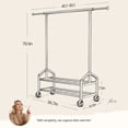 thumbnail image 3 of WATIOWL 650 lbs Heavy Duty Rolling Clothes Rack for Hanging Clothes, Adjustable Metal Garment Rack with 2 Shelves, Black (Percheros para Ropa), 3 of 11