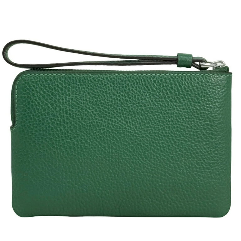 Coach Women's Small Corner Zip Wristlet in Pebbled Leather