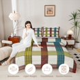 thumbnail image 3 of Manfei Modern Plaid Full Size Comforter Sets,Contemporary Checkered Bedding Comforter Set,Beige Red Blue,Black Reversible,3 Pieces,1 Comforter and 2 Pillowcases,3 Pieces,1 Comforter and 2 Pillowcases, 3 of 7