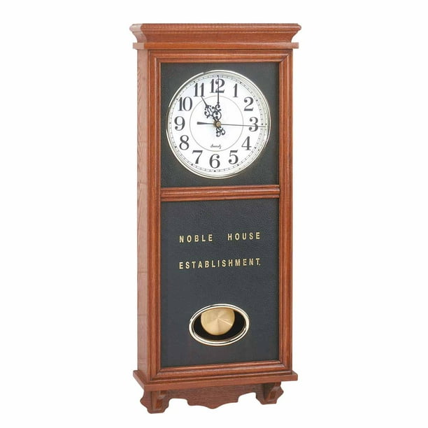 Clocks Wood Battery Operated Pendulum Clock Renovator's Supply
