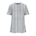 thumbnail image 5 of Women's Casual Tshirts Short Sleeve Polyester T Shirts Summer Trendy Pleated Front Crewneck Color Block Tops (M, White), 5 of 5