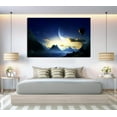 thumbnail image 3 of Hot Balloon Canvas Art Outer Space Universe Astronomy Picture Wall Art Galaxy Earth Moon Framed Painting Wall Decor For Home Office Bedroom Reeady to Hang, 3 of 6