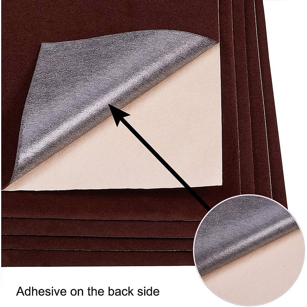 Jewelry Flocking Cloth Polyester Self-adhesive Fabric Rectangle Saddle Brown 29.5x20x0.07cm