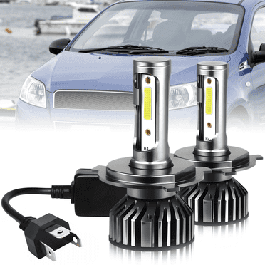 High Beam and Low Beam 9003 LED Headlight Bulb - Compatible with 2004 - 2011 Chevy Aveo 2005 2006 2007 2008 2009 2010