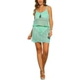thumbnail image 2 of INSPIRE CHIC Women's Two Piece Crochet Coverups Beach Hollow OutKnitted Short Cami Tops Skirt Set M Lake Blue, 2 of 6