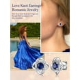 thumbnail image 6 of Suplight 925 Sterling Silver Quadrangle Love Shape Knot Sparkle Round Cut Birthstone Stud Earrings for Women Gifts, 6 of 10