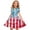 Multicolor aj, variant on Girls' Patriotic Star Print A-Line Dress, Round Neck Short Sleeve 4th of July Casual Summer Dress for Kids Multicolor z 7 Years