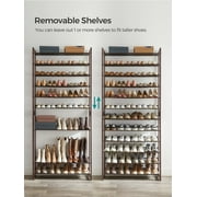 12-Tier Shoe Rack Tall Metal Shoe Storage Organizer for Closet Set of 2/6-Tier Big Stackable Shoes Rack Shelf Adjustable Feet & Slanted Shelves Holds 48-60 Pairs Bronze