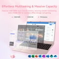 thumbnail image 4 of RNRUO 15.6" Windonws 11 Laptop, 12GB DDR5 512G SSD, Up to 3.6GHz Intel N150 Quad-Core, Office 2024 Fingerprint Backlit KB WiFi 6 BT 5.2, 1080 FHD Display for Student, Business, Home Office, Pink, 4 of 12