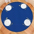thumbnail image 2 of Blue Black Geometric Pattern Round Fitted Tablecloth with Elastic Edge,Dining Table Cover Waterproof,Outdoor Round Tablecloth for Camping,Dining,Indoor and Outdoor, 2 of 7