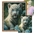 thumbnail image 1 of Kit Punto Cruz Tigre Floreciente Bordado Algodón Ecológico 11CT 50x60cm, 1 of 9
