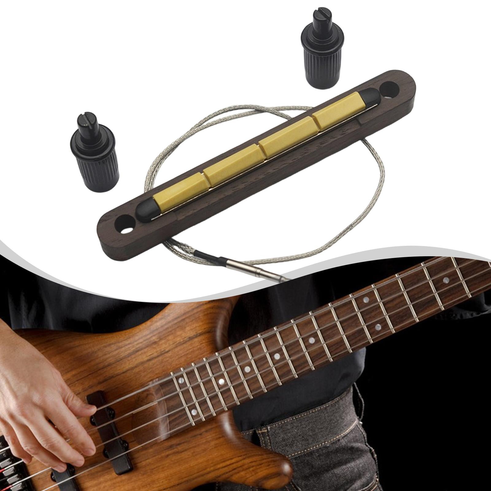 MERIGLARE Bass Pickup Acoustic Bass Piezo Pickup Bridge Saddle Pickup Strip 2.5mm Jack Connection Instrument Replacement for Musicians Rehearsal Room Recordings 4 string