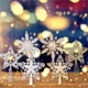 thumbnail image 4 of 2 piezas de adorno para árbol de Navidad con diseño de estrella y copo de nieve, adorno para árbol de Navidad con purpurina, estrella superior para adornos navideños., 4 of 8