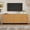 Natural, variant on Farmhouse Curved Edge TV Stand for TVs up to 70", Mid Century Media Console with Large Cabinets & Adjustable Shelves, Wood Grain Cable Management, Walnut