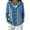 Blue, variant on Breezora Women's Button Front Hooded Knit Cardigan Long Sleeve Comfortable Open Front Jacket L Size Blue
