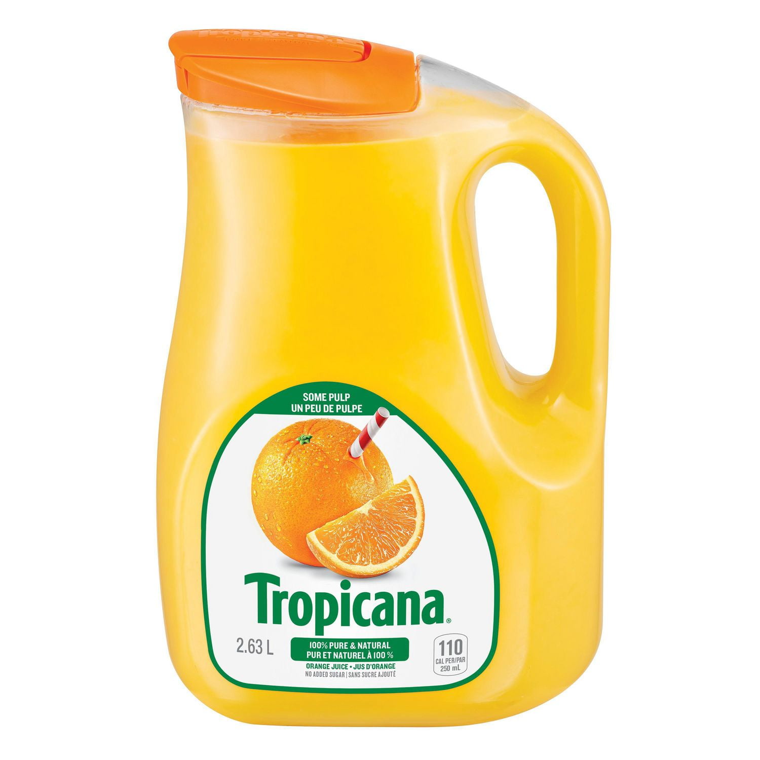 Tropicana 100% Pure Orange Juice Some Pulp, 2.63L, 2.63L