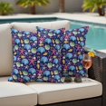 thumbnail image 4 of Coastal Blue Outdoor Waterproof Pillow Covers, Ocean Starfish Shell Conch Watercolor Decorative Square Throw Pillowcase Sofa Cushion Sham for Patio/Couch/Chair, 24"x24" 2 Pack, 4 of 8