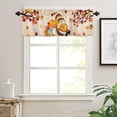 thumbnail image 3 of Fall Gnomes Valances for Windows, Thanksgiving Orange Pumpkins Farmhouse Kitchen Curtains Window Treatments, Rustic Maple Leaf Botanical Rod Pocket Short Curtains for Living Room Bedroom Cafe 54"x18", 3 of 6