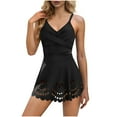 thumbnail image 2 of Bathing Suit with Tummy Suits for Women New Womens Swimsuit Tummy with Cutout Skirt Bathing Suit Modest Front Swim Dress Style B-131 Black XL, 2 of 9
