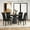 Black, variant on Roundhill Furniture Aurora 5-Piece Round Dining Set, Pedestal Dining Table with 4 Velvet Chairs, Blue