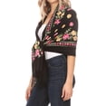 thumbnail image 4 of Sakkas Ginata Women's Large Casual Super Soft Embroidery Scarf Shawl Wrap Stole - Pink Yellow - One Size Regular, 4 of 7