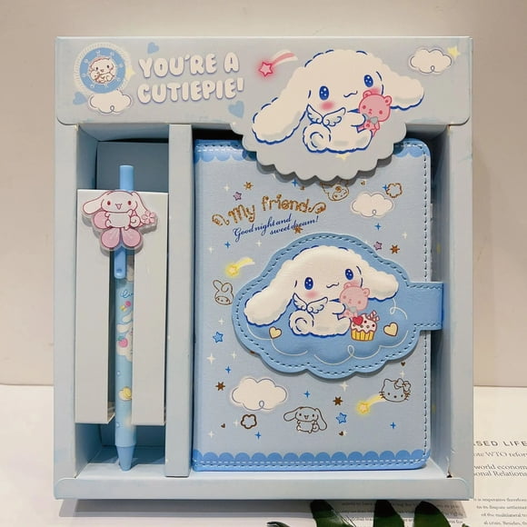 Sanrio Hello Kitty Carnet Stylos Gel Kuromi Cinnamoroll Bloc-Notes Quotidien Hebdomadaire Agenda Planificateur Ensemble de Papeterie Bureau École Fournitures