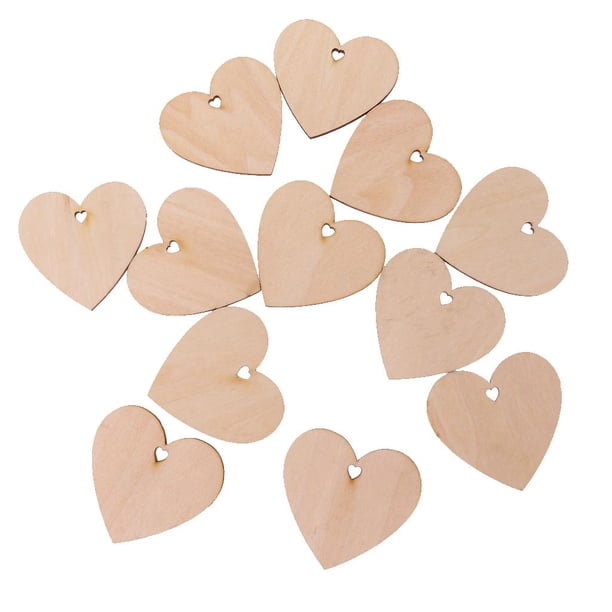 Juego de 100 recortes de madera natural para manualidades, cumpleaños, decoración del hogar 50 piezas 60 mm