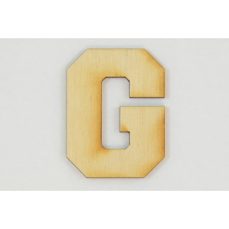 1 Pc, 3 Inch X 1/4 Inch Thick Collegiate Font Wood Letters G Easy To Paint Or Decorate For Indoor Use