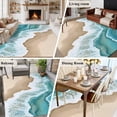 thumbnail image 6 of Turquoise Ocean Large Area Rugs for Bedroom Living Room, Soft Non Slip Carpet Bedside Rug, Gradient Brown Shore Sandy Beach Abstract Rectangle Floor Cover Kitchen Accent Rug 6'x9' for Office, 6 of 9