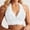 White, variant on Women's Bra Lace Everyday Halter Strap Soft Cup Trim Deep V Neckline Floral Overlay