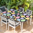 thumbnail image 2 of Easter Eggs Table Cloths for 4 Foot Rectangle Tables, Cute Colorful Farmhouse Love Black Patio Waterproof Elastic Fitted Tablecloths, Washable Rectangular Table Cover for Camping, 2 of 8