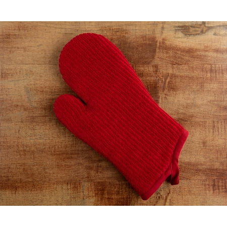 Mainstays Red Cotton Terry Oven Mitt, 12.5 in x 7