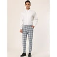 thumbnail image 3 of Pantalonescuadros pahombre, informales, ajustados, con frente plano, ajustados,cuadros, pantalones de vestir gris 36, 3 of 6