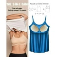 thumbnail image 3 of ANYFIT WEAR 2 Pack Women Tank Top with Built in Bra Flowly Relaxed Cami Adjustable Straps Camisole with Pleats Black-Navy,Medium, 3 of 8