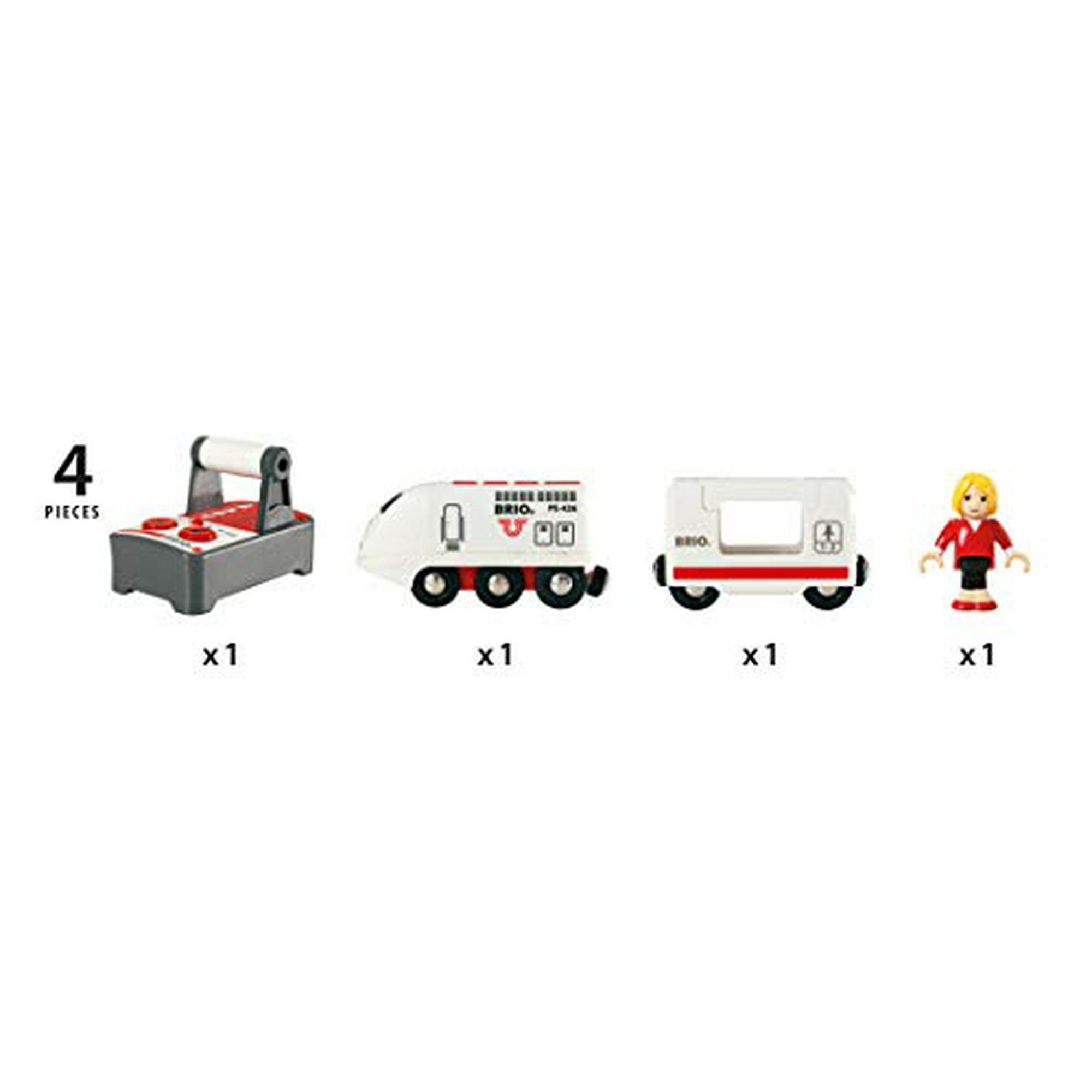 BRIO World 33510 Remote Control Travel Train 4 Piece Train Toy for Kids Ages 3 and Up Walmart
