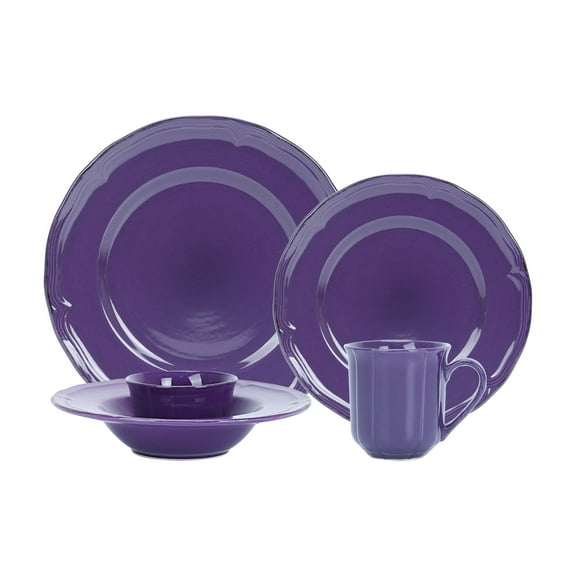 20-Piece Ceramic Cutlery Set - Serves 4 - Microwave and dishwasher available,purple