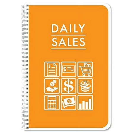 BookFactory Daily Sales Log Book/Notebook/Small Business Sales Log Book/Sales Summary Register - Wire-O, 100 Pages, 6" x 9" (BUS-100-69CW-PP(Daily-Sales)-BX)