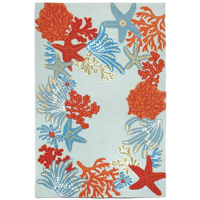Ocean Trans- Importe RVL71225604 Ravilla Ocean Scène Aqua 7 Pi 6 Po x 9 Pi 6 Po.