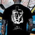 thumbnail image 3 of "Lion and Cross Christian T-Shirt – Faith-Inspired Graphic Tee with Crown of Thorns Design for Men & Women", 3 of 6