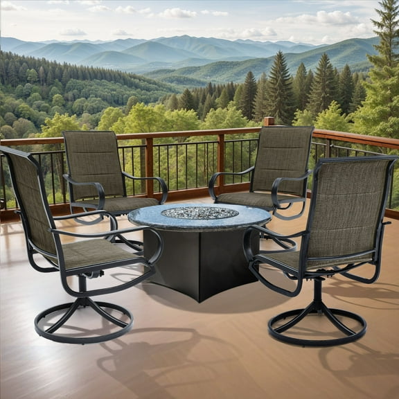 Uforic 360-degree Swivel Chairs, 2-pieces Outdoor Dining Chairs, Swivel Dining Chairs for Patio, Garden, Backyard, and Garden, with Breathable Teslin Fabric, All-Weather Construction, Brown