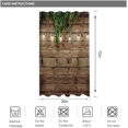 thumbnail image 5 of Stall Wooden Shower Curtain 36Wx72H Inch Rustic Wood Bran Door Wooden Green Leaves Antique Brown Wall Board Retro Bathroom Home Decor Waterproof Polyester 7 Pack Plastic Hooks, 5 of 6