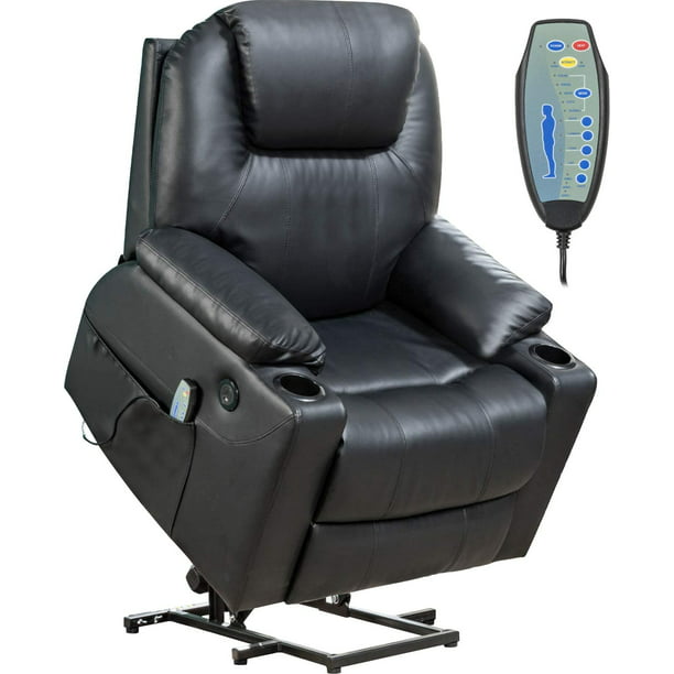 Bestmassage Pvc Recliner Black, Power Recliner Chair With Remote