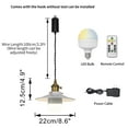 thumbnail image 2 of KAYYELAMP 1 Pcs Remote LED Bulb Rechargeable Battery Adjusted Height Hanging Light Dimming Timing Brass Finish Base White Metal Lamp for Stairs Farmhouse, 2 of 7
