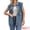 Grey Blue, variant on DARING DIVA Women's Button Down Oversized Sleeveless Utility Jean Jacket S Grey Blue