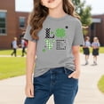 thumbnail image 2 of Kids St Patricks Day Shirt for Girls Cute Shamrock Graphic T-Shirt Gray Love Holiday Top Cotton Short Sleeve,Size 4 T, 2 of 9