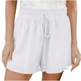 thumbnail image 1 of aidice Plus Size Shorts for Women Summer Casual Loose Drawstring Elastic Waisted Solid Color Shorts, 1 of 7